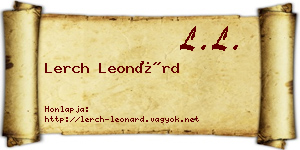 Lerch Leonárd névjegykártya