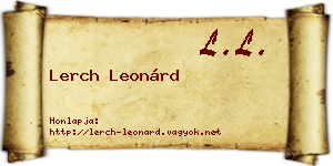 Lerch Leonárd névjegykártya