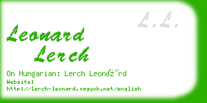 leonard lerch business card